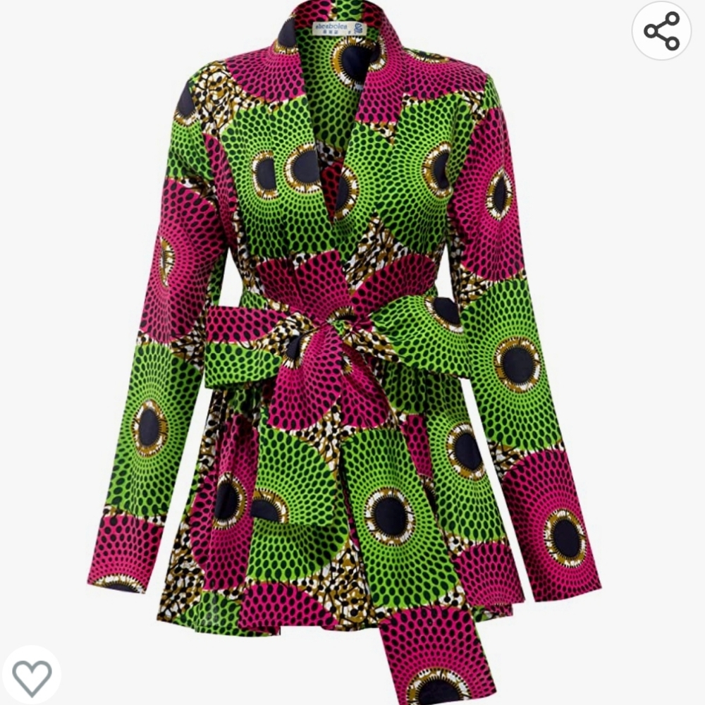 African print wrap shirt